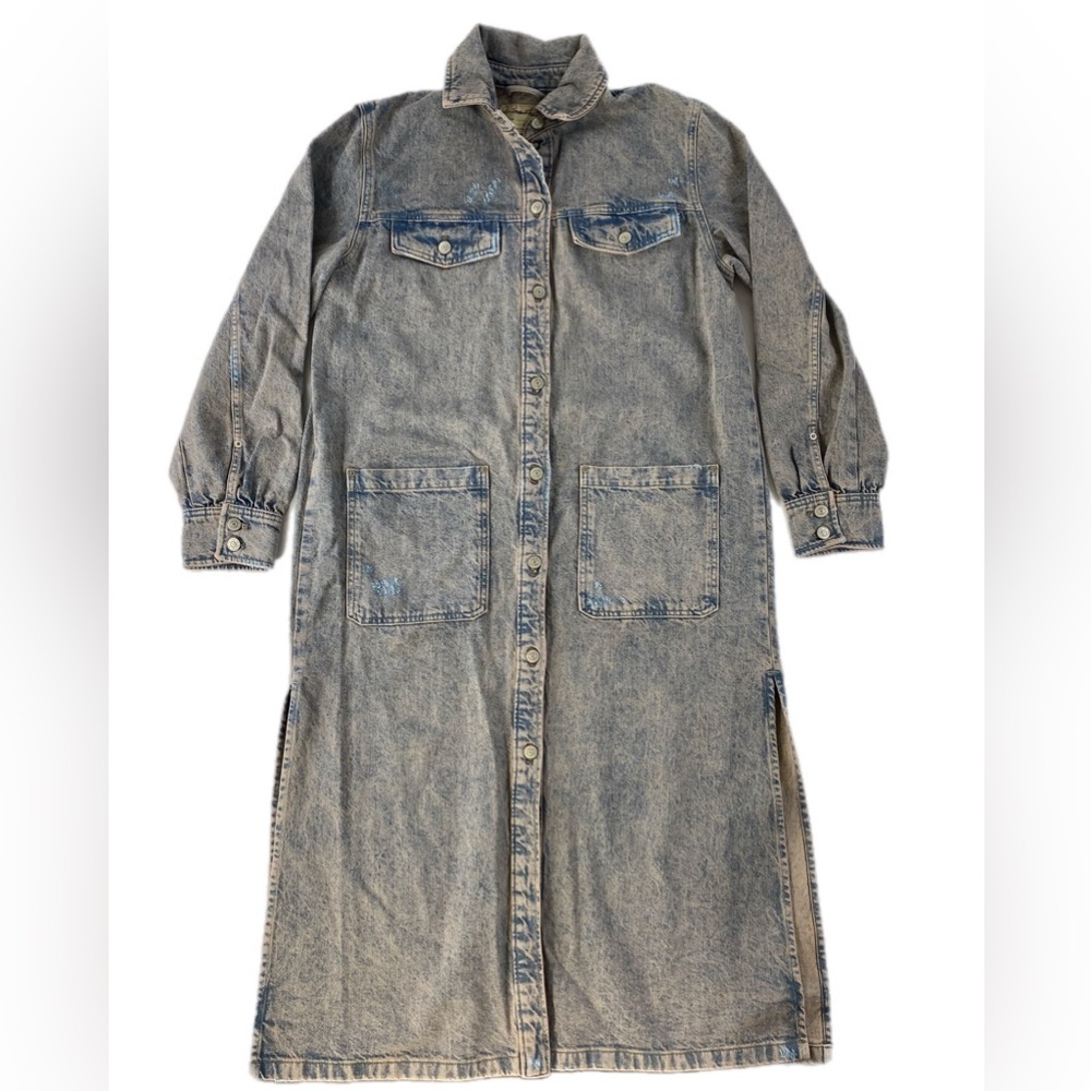 Free People Anna Lou Denim Duster NWOT Small - Picture 11 of 15